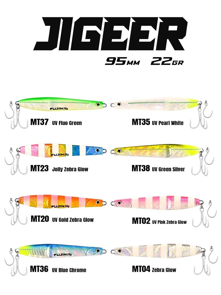 Fujin Jigeer 28gr 102mm Kaşık Yem MT36 UV Blue Chrome