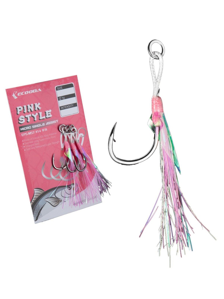 Ecooda Pink Style Light Jigging Single Hooks