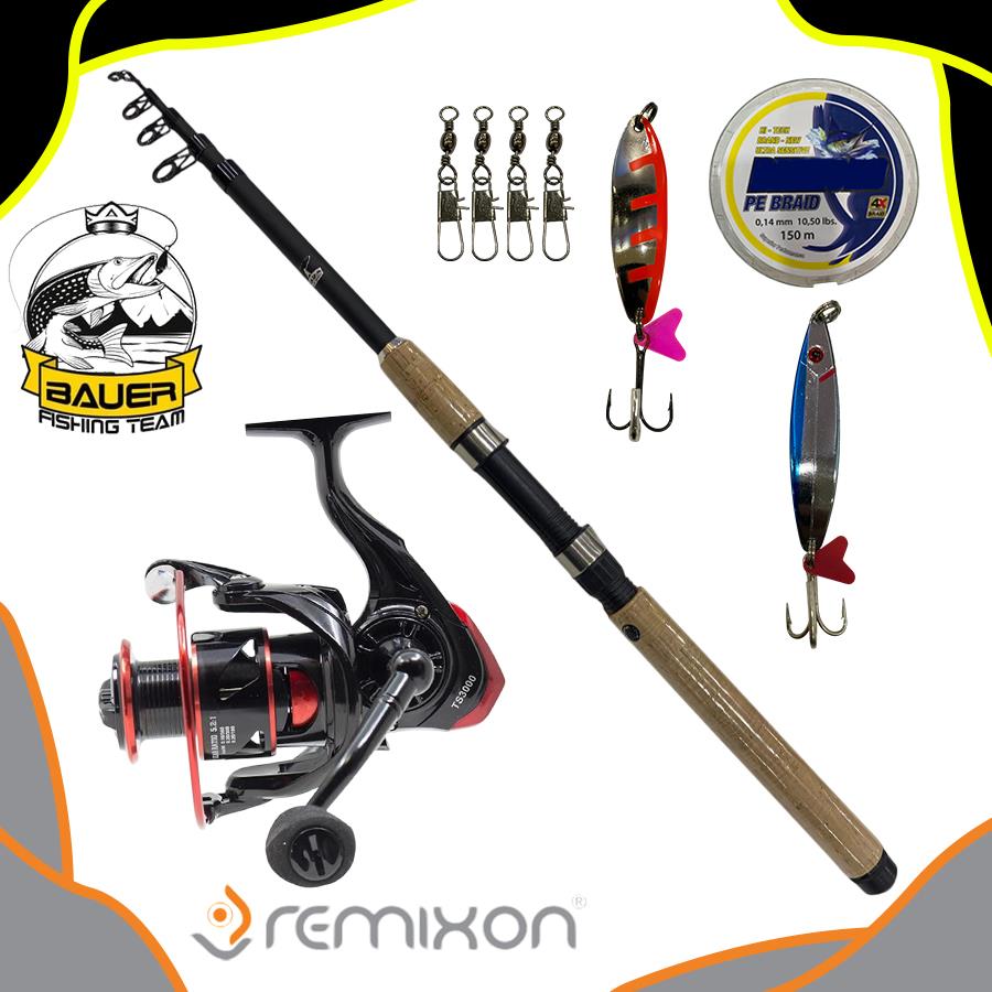 Yuweishi TS 3000 Bauer Pulsar 210 Cm 10-30 Gr Tele Spin Olta Takımı Seti