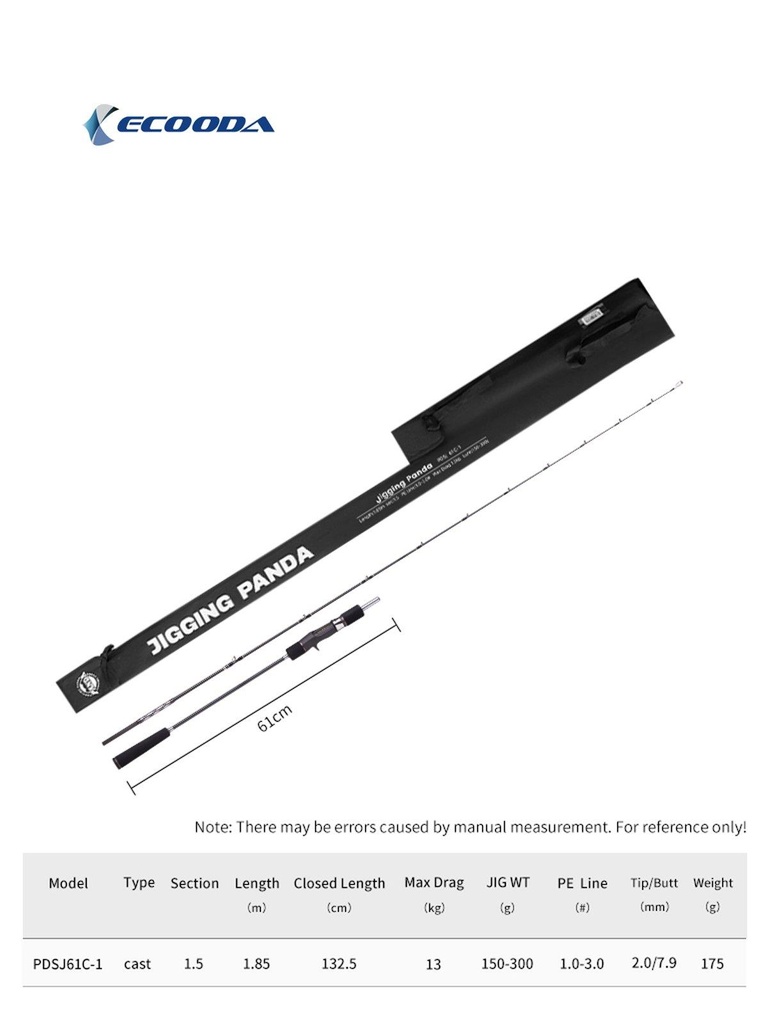 Ecooda Panda61 185cm 150-300g Slow Jigging Kamışı ( Tetikli )