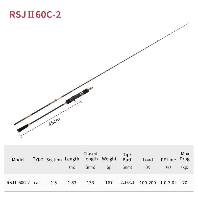 Ecooda GT-Fisher Rainbow 2 183cm 100-200gr Slow Jigging Kamışı