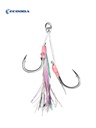 Ecooda Pink Style Light Jigging Double Hooks